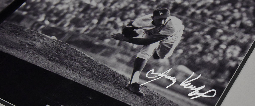 SANDY KOUFAX autographed "The Pitch" 16x40 display