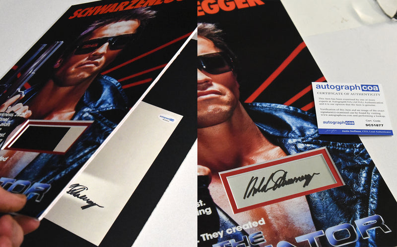 ARNOLD SCHWARZENEGGER autographed "The Terminator" 12x16 display