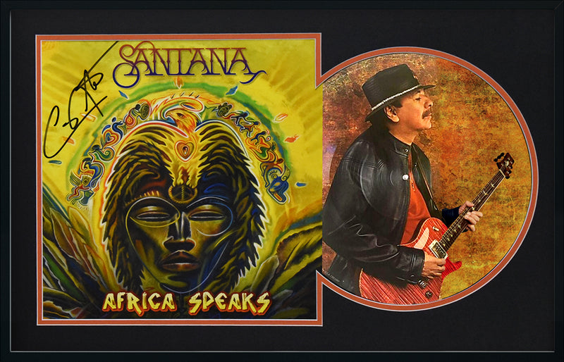 CARLOS SANTANA autographed "Africa Speaks" 15x24 display
