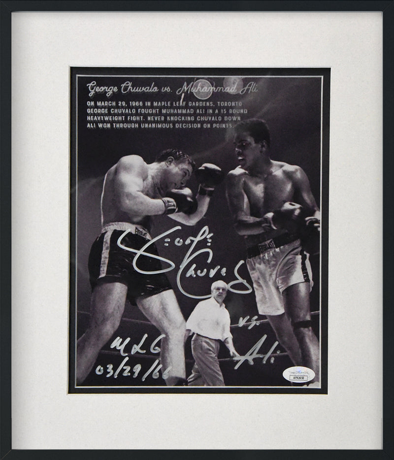 GEORGE CHUVALO autographed "Vs. Muhammad Ali at Maple Leaf Gardens" 12x14 glass etched display