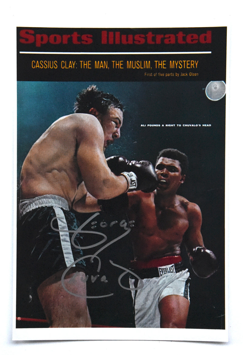 GEORGE CHUVALO Vs. Ali autographed "Sports Illustrated" 8x11 photo