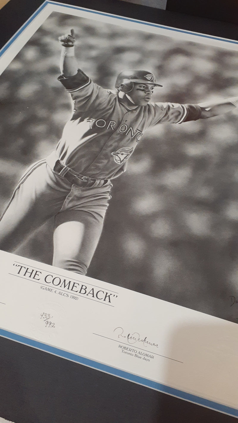 ROBERTO ALOMAR autographed "The Comeback" 18x21 limited edition framed