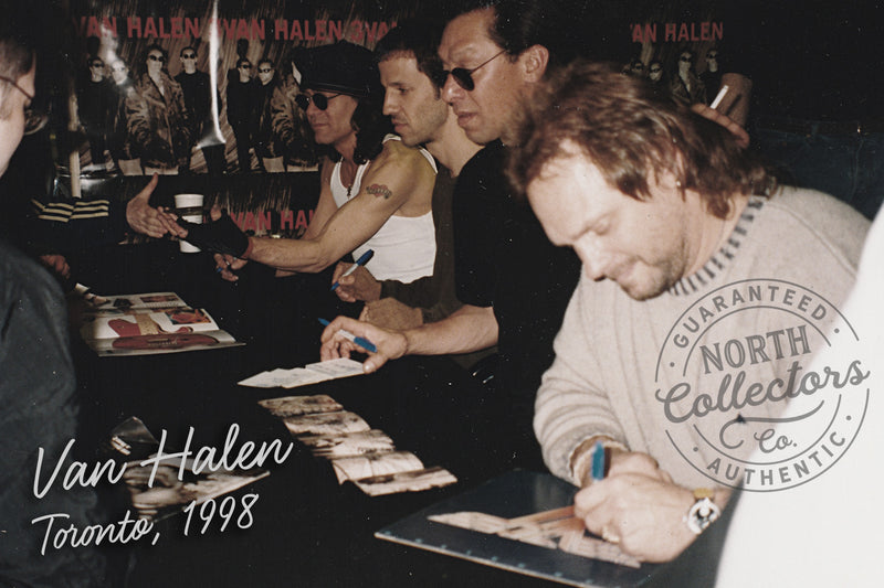 EDDIE & ALEX VAN HALEN, MICHAEL ANTHONY, & GARY CHERONE autographed "Van Halen III" 17x21 CD display