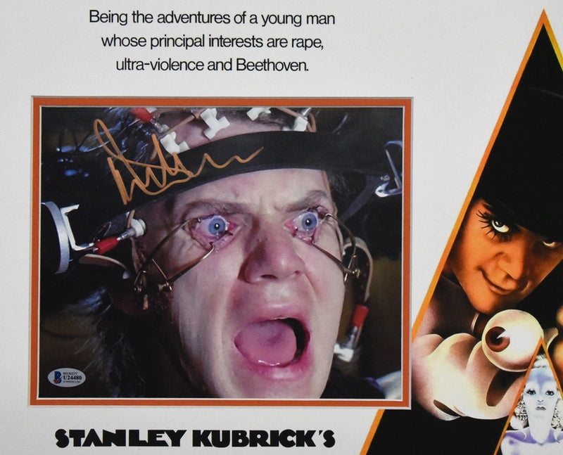 A CLOCKWORK ORANGE autographed by Malcolm McDowell 16x20 display