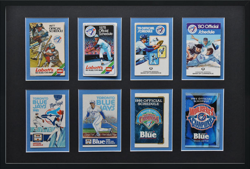 TORONTO BLUE JAYS vintage team schedules 12x18 framed display