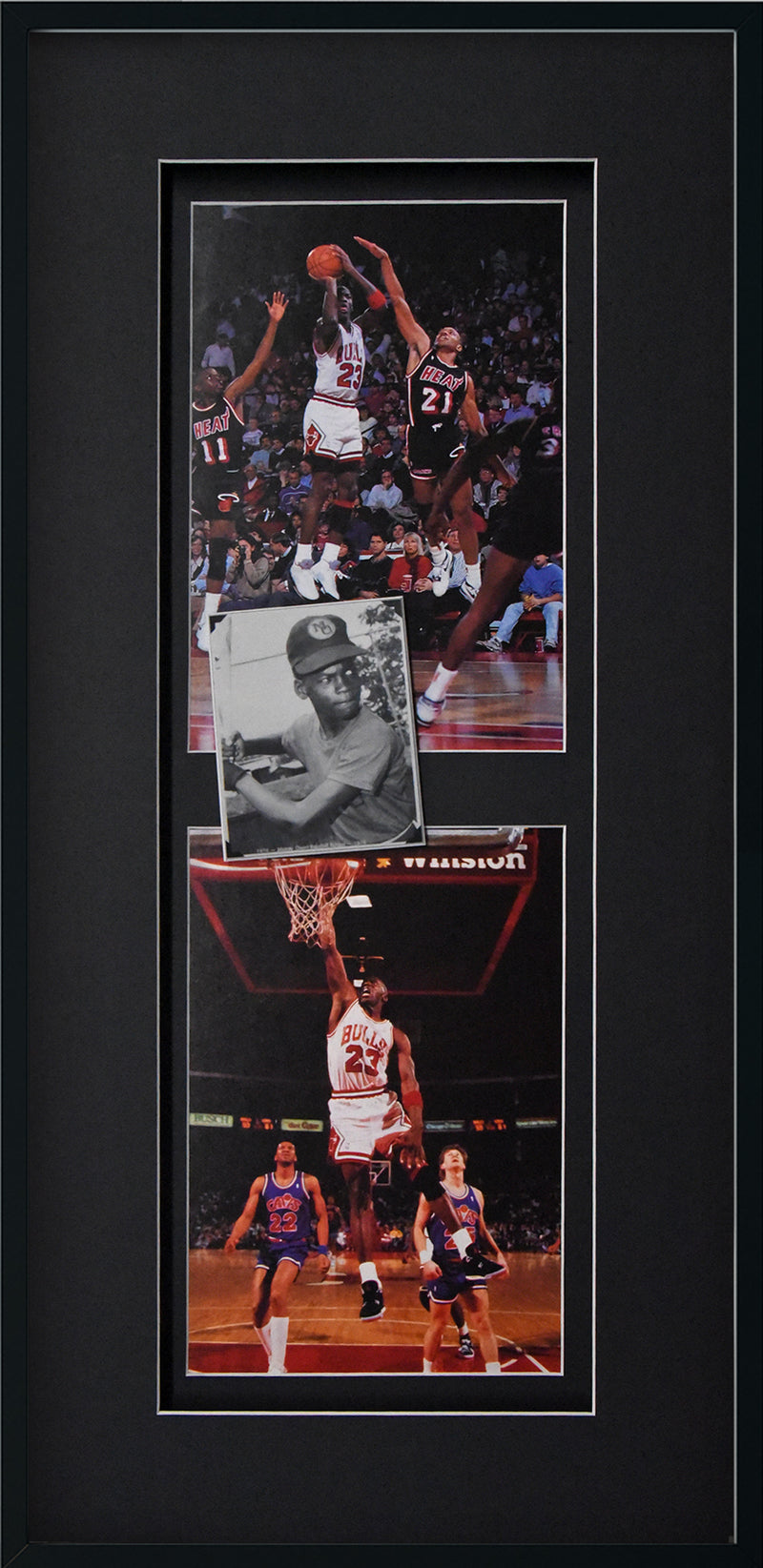 MICHAEL JORDAN autographed "1991 Chicago Bulls Calendar" TRIPLE FRAMED display