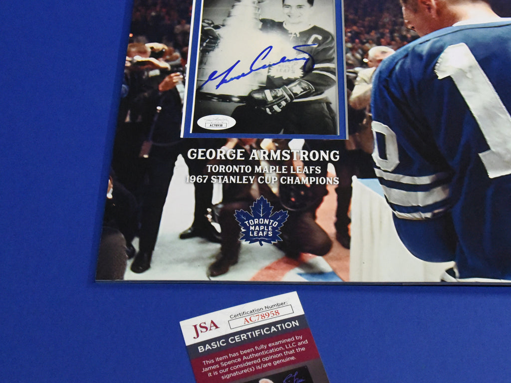 GEORGE ARMSTRONG autographed "1967 Stanley Cup Champions" 12x16 custom mat with signed photo