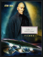 PATRICK STEWART autographed "Picard" 12x16 custom mat with book page signature