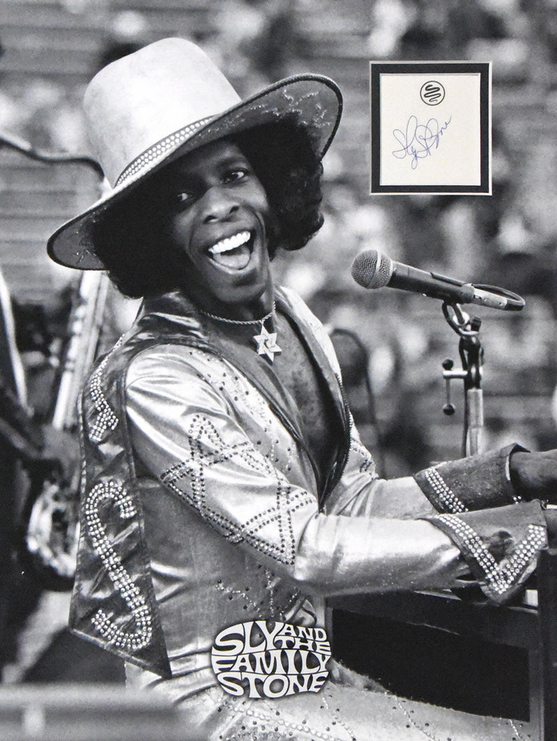 SLY STONE autographed "Sly And The Family Stone" 12x16 display