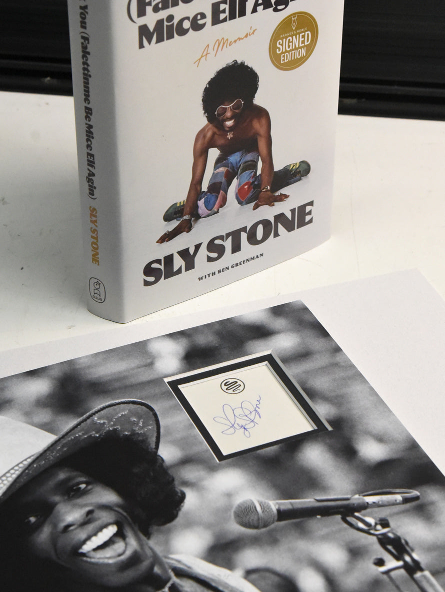 SLY STONE autographed "Sly And The Family Stone" 12x16 display