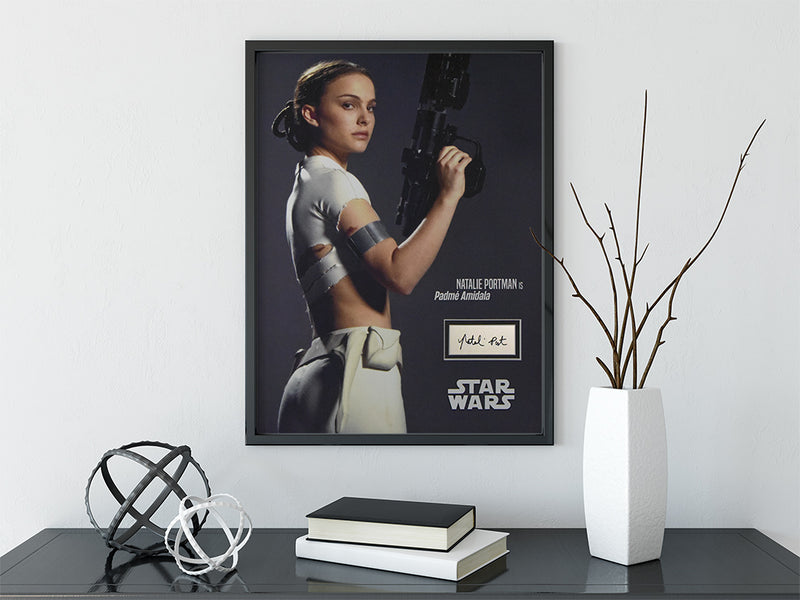 12X16 custom "Star Wars" mat for NATALIE PORTMAN autographed book page