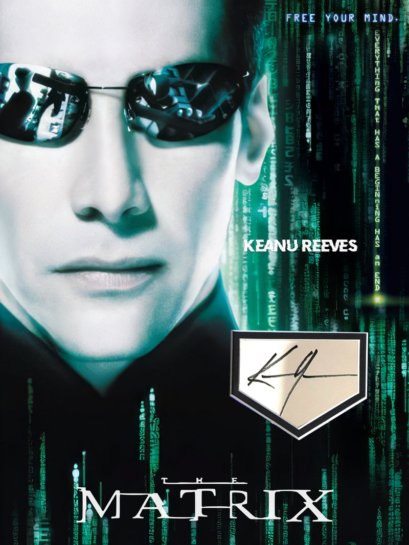 KEANU REEVES autographed "THE MATRIX" 12x16 custom mat with cut signature