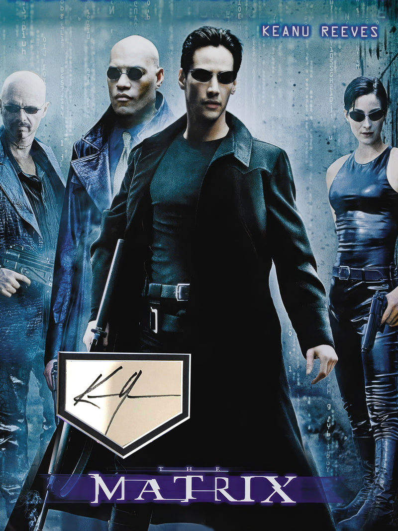 KEANU REEVES autographed "THE MATRIX" 12x16 custom mat with cut signature