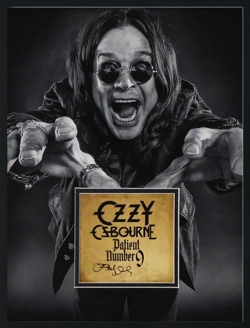 OZZY OSBOURNE autographed "Patient No. 9" 12x16 custom mat with CD insert signature