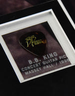 B.B. KING autographed "Concert Guitar Pick" 15x18 display