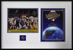 TORONTO BLUE JAYS autographed 1992 World Series pin and program 16x24 display