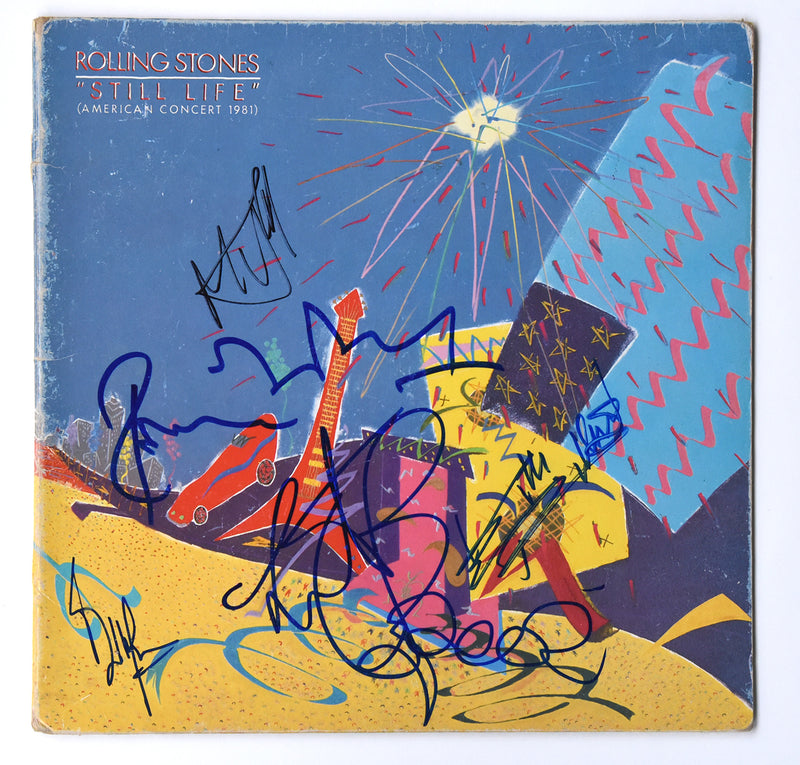 ROLLING STONES autographed "Still Life" album by JAGGER, RICHARDS, WOOD, WATTS, AND WYMAN