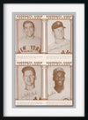 BASEBALL HALL OF FAME uncut sheet of 4 card set with NEW YORK YANKEES Mantle, Berra, and Ford