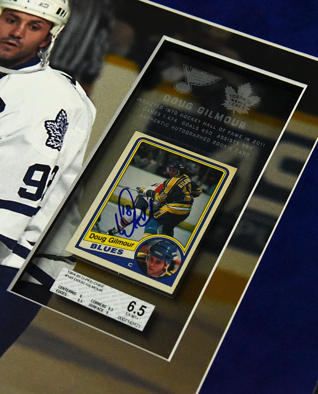 DOUG GILMOUR autographed "Rookie Card" 16x20 display