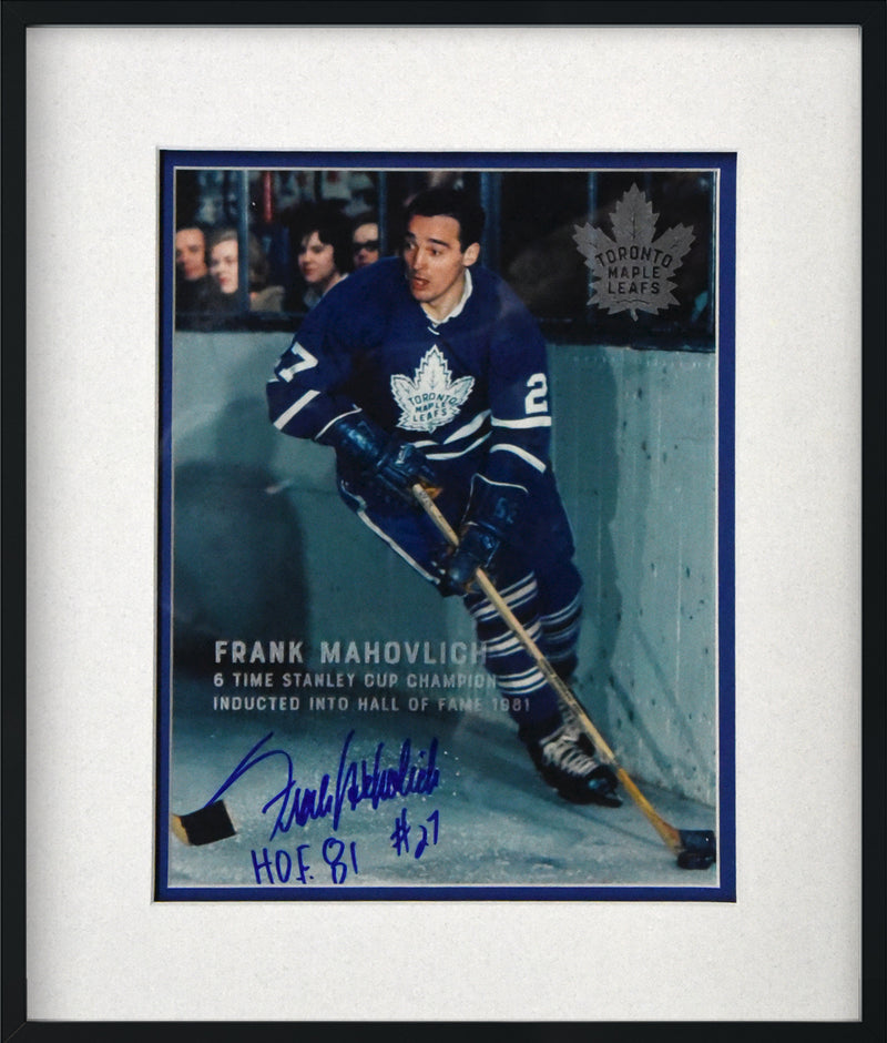 FRANK MAHOVLICH autographed "Toronto Maple Leafs HOF" 12x14 glass etched display
