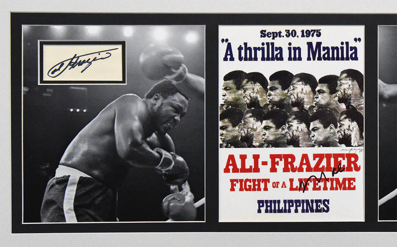 ALI vs. FRAZIER autographed "A thrilla in Manila" 14x29 display