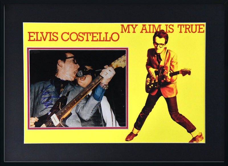 ELVIS COSTELLO autographed "My Aim Is True" 16x22 display