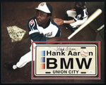 HANK AARON autographed 16x20 License Plate display