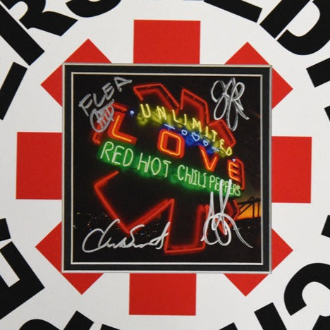 RED HOT CHILI PEPPERS autographed "Unlimited Love" album size display