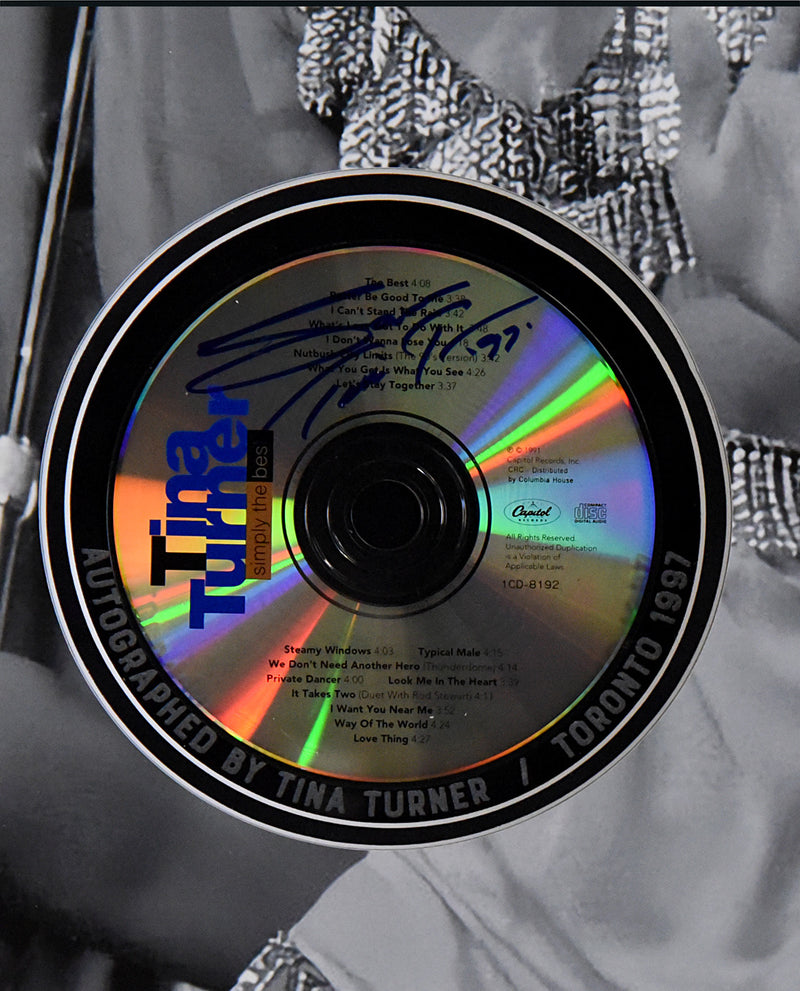 TINA TURNER autographed "Simply The Best" CD 16x20 display