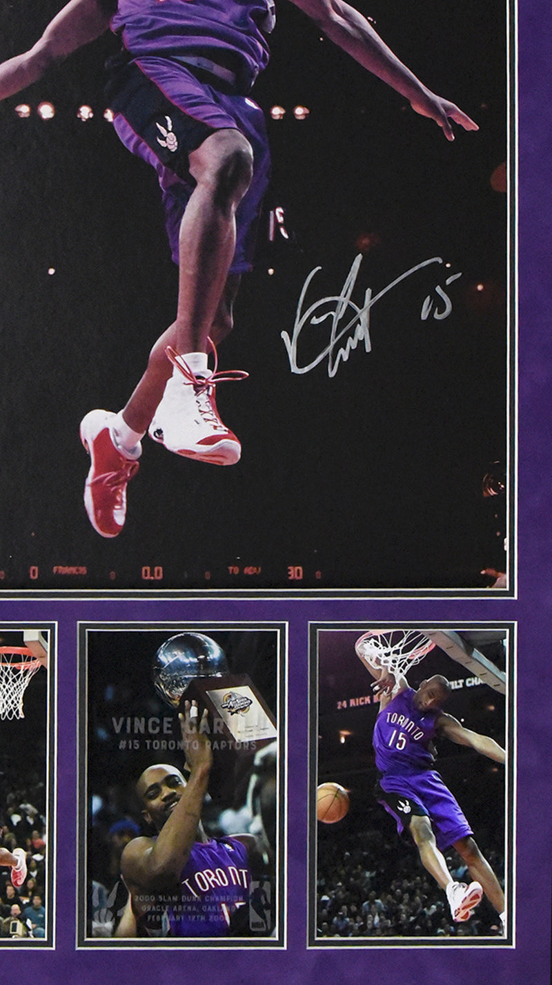 VINCE CARTER autographed "2000 Slam Dunk Champion" 36x20 display