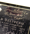 JEAN BELIVEAU autographed "10 Stanley Cups" 12x14 glass etched display
