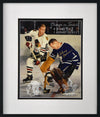 BOBBY HULL & JOHNNY BOWER autographed "Chicago vs. Toronto" 12x14 glass etched display