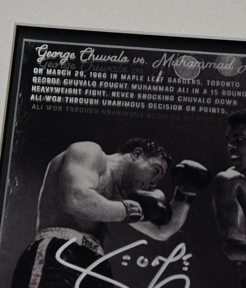 GEORGE CHUVALO autographed "Vs. Muhammad Ali at Maple Leaf Gardens" 12x14 glass etched display