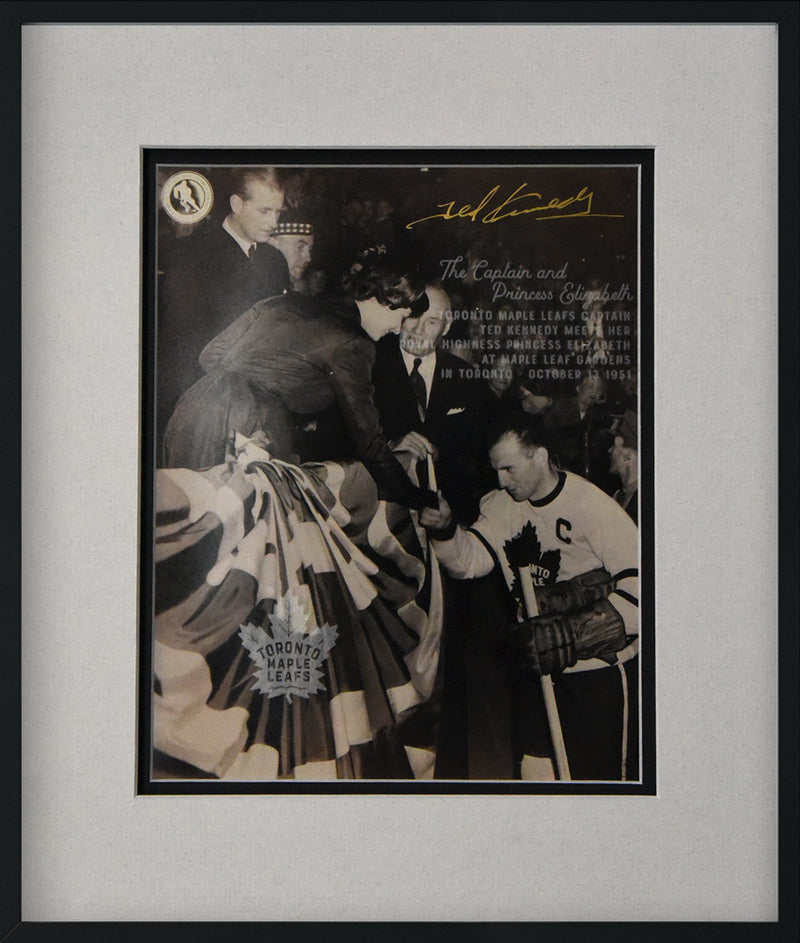 TED KENNEDY autographed "Captain Meets A Princess" 12x14 glass etched display