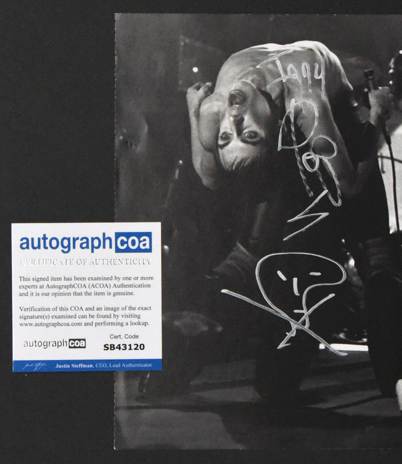 IGGY POP autographed "1977 Paris" 13x15 glass etched display