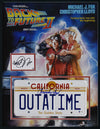 BACK TO THE FUTURE 16x21 "OUTATIME" License Plate display autographed by CHRISTOPHER LLOYD and MICHAEL J. FOX