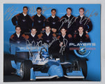 1996 PLAYER'S RACING TEAM autographed 8x10 promo card with GREG MOORE