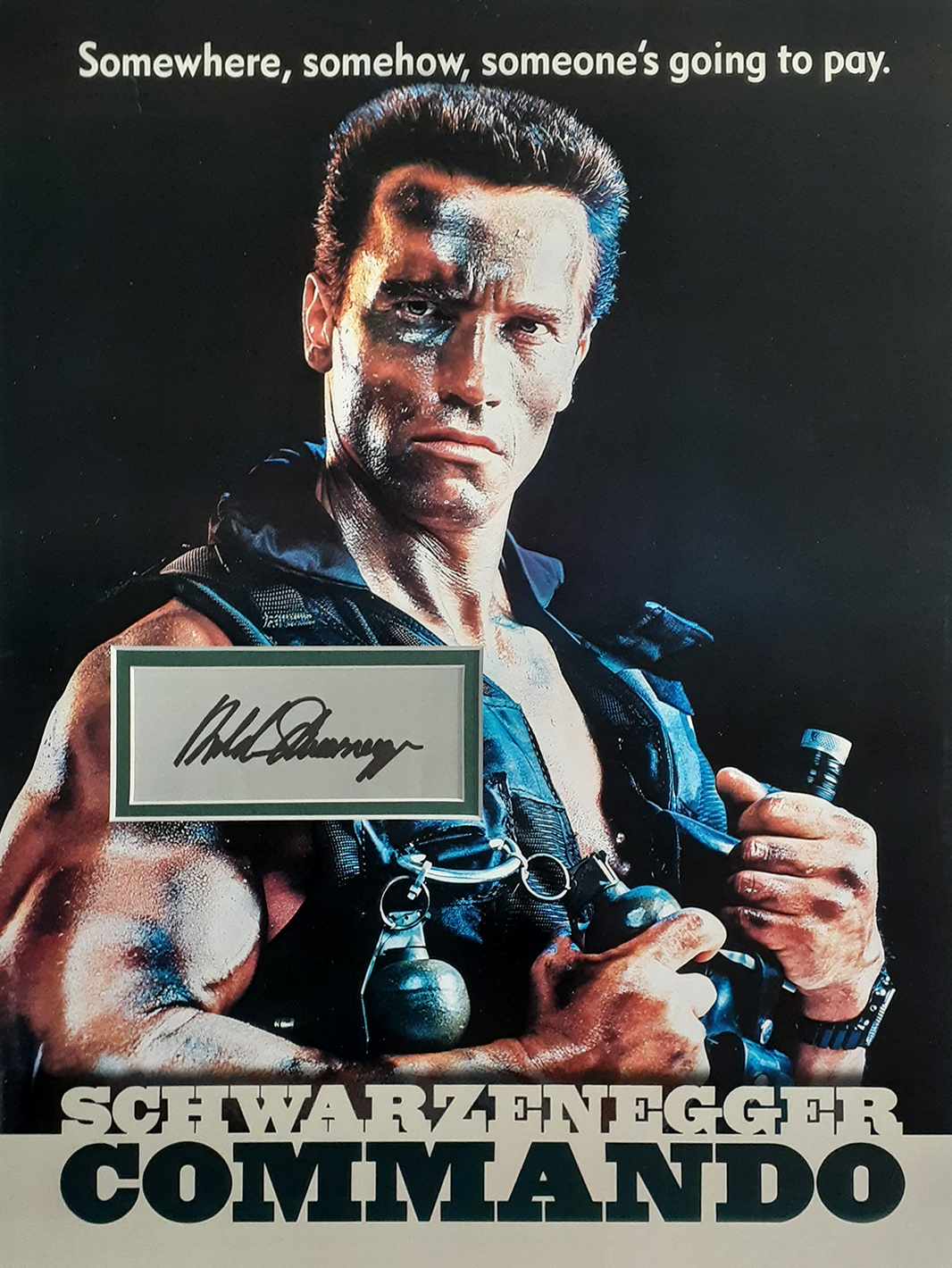 ARNOLD SCHWARZENEGGER 12×16 custom mats COMMANDO – LAST ACTION HERO – CONQUER. – TOTAL RECALL