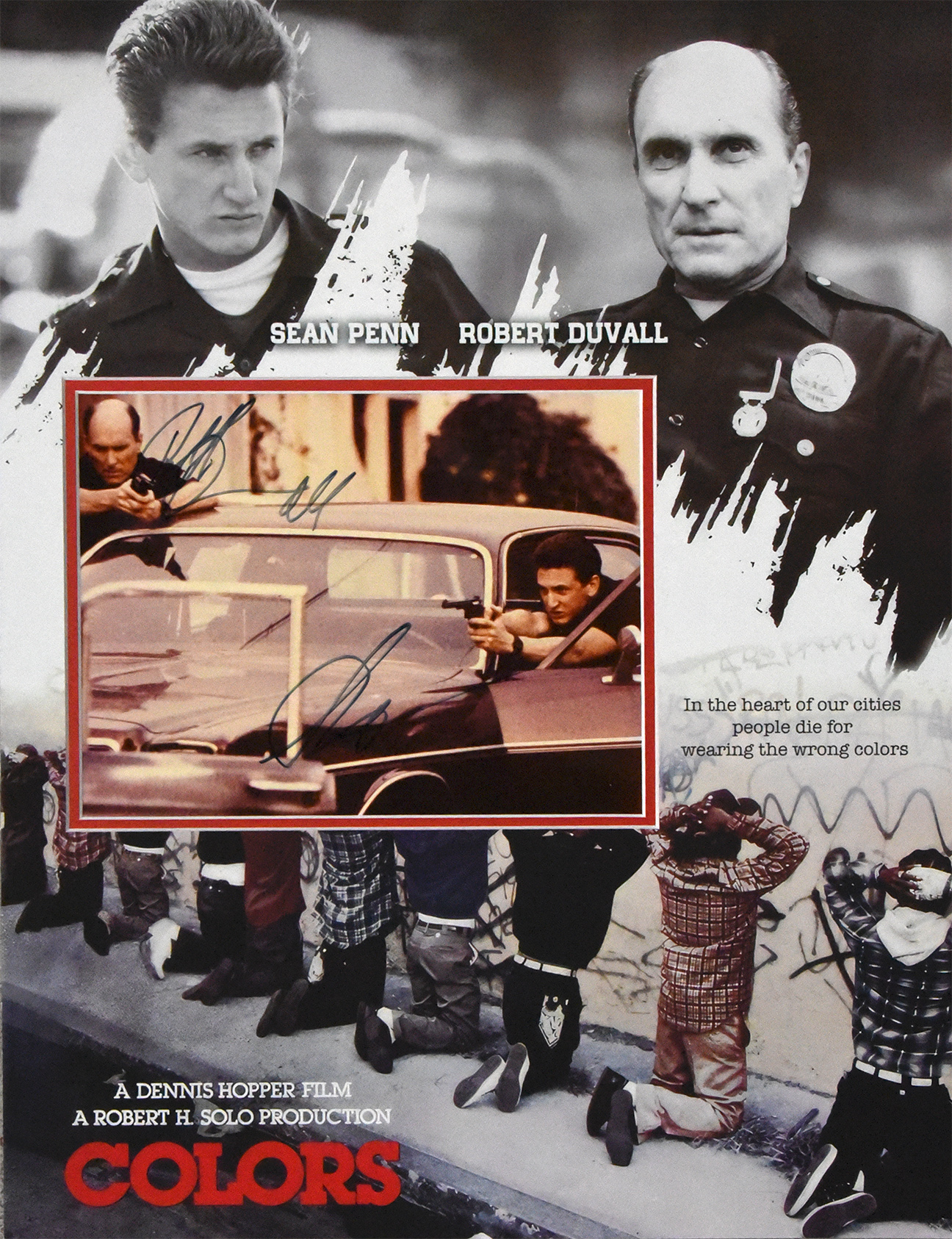[SHOP] COLORS movie autographed by ROBERT DUVALL and SEAN PENN 16×21 framed display