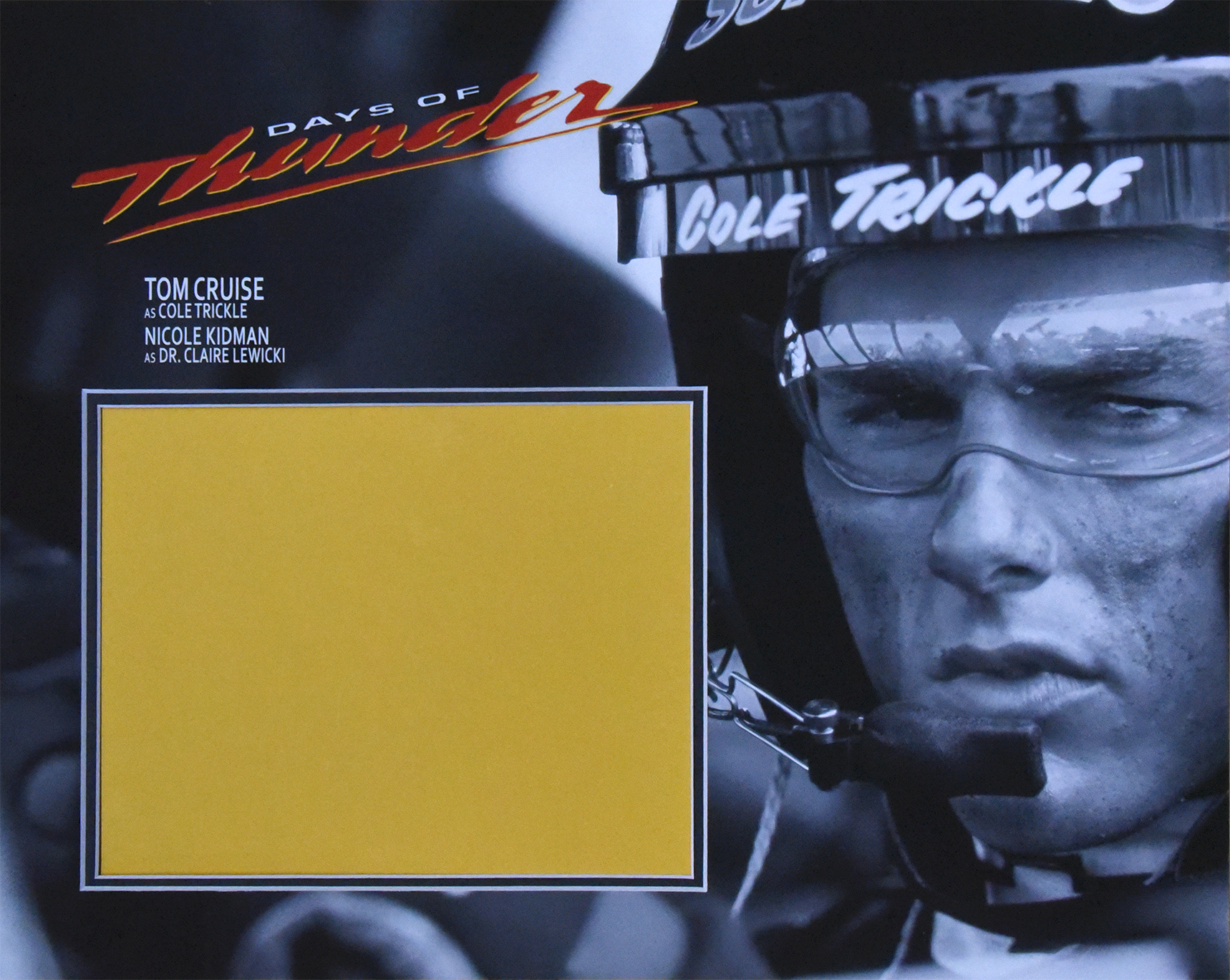 DAYS OF THUNDER custom 16×20 mat for TOM CRUISE signed 8×10 photo