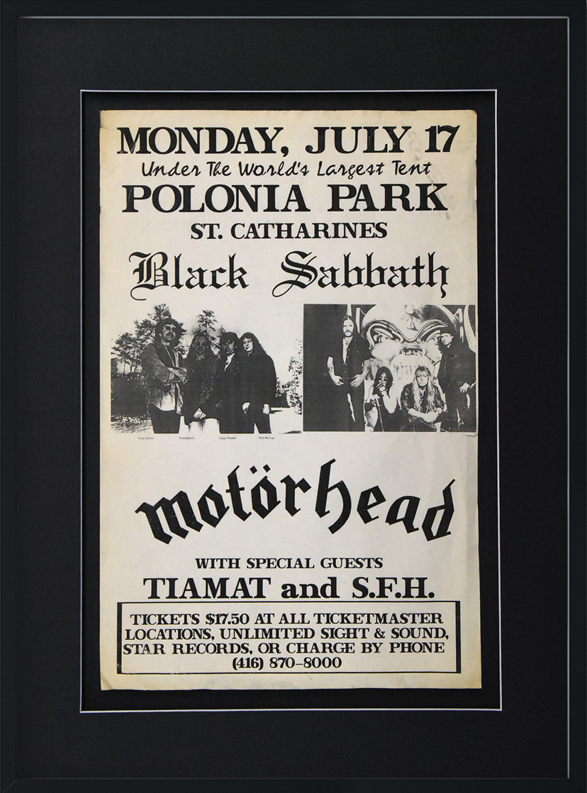 Shadowbox mat for vintage BLACK SABBATH concert poster