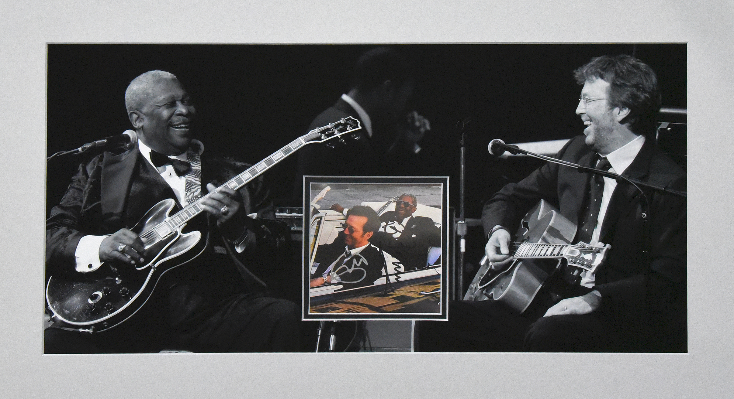 B.B. KING & ERIC CLAPTON custom 12×20 mat for signed CD