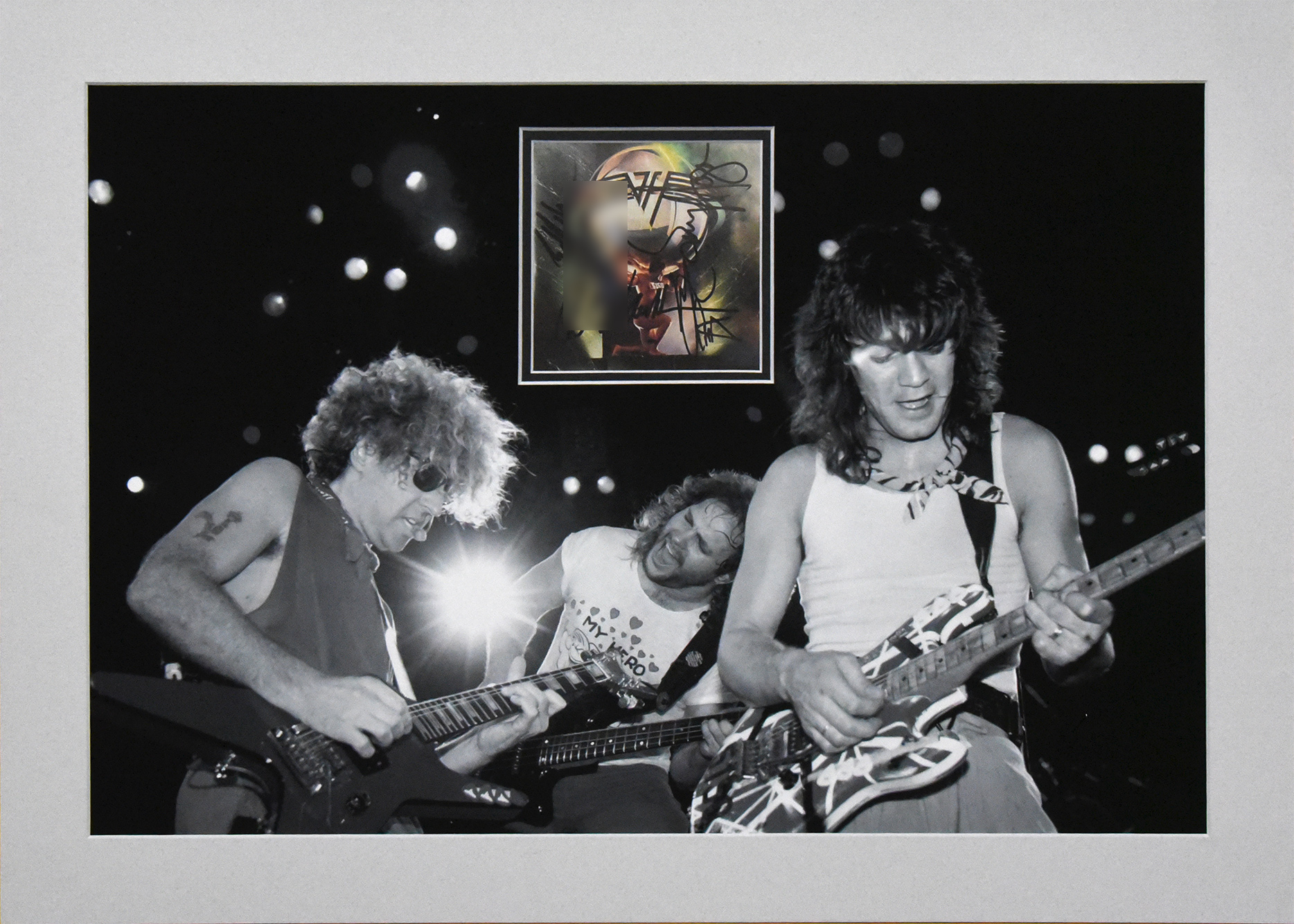 VAN HALEN custom 16×20 mat for signed “5150” CD cover