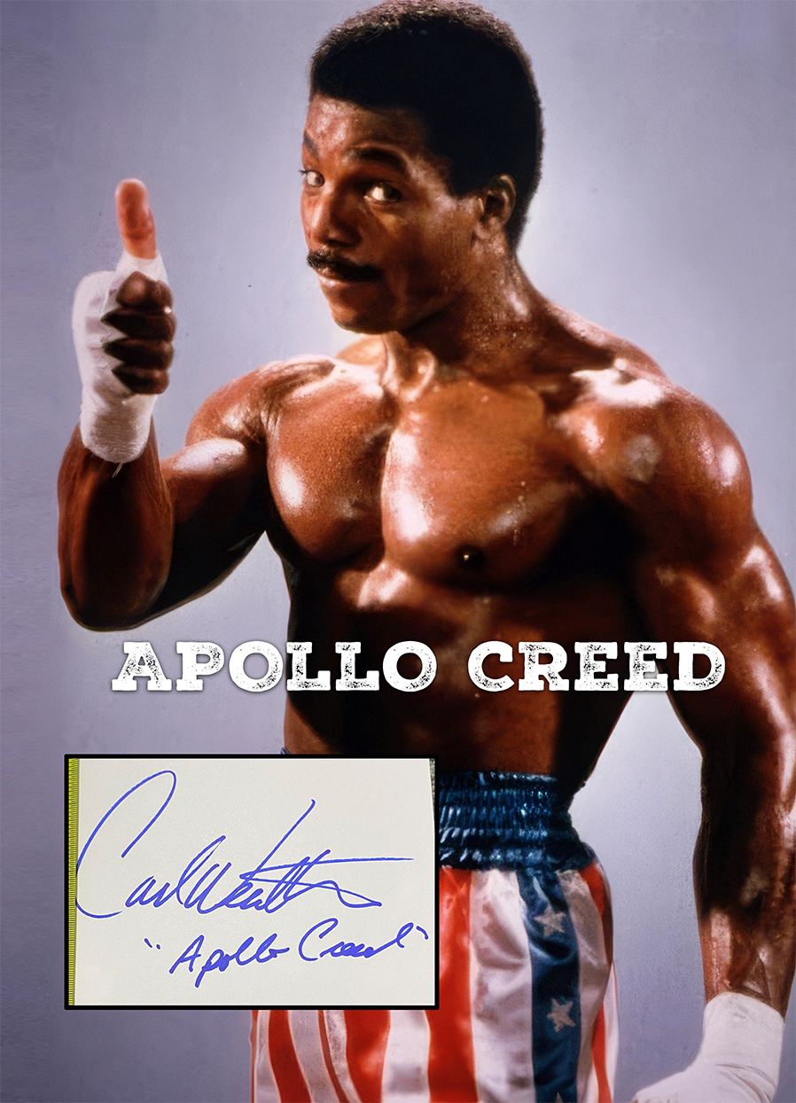APOLLO CREED 12×16 custom mat designs for CARL WEATHERS autograph cut
