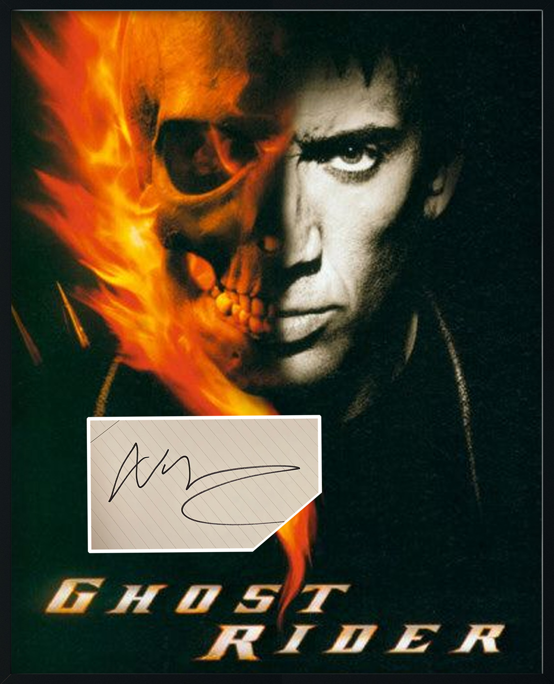 GHOST RIDER 12×16 custom mat for NICOLAS CAGE cut autograph