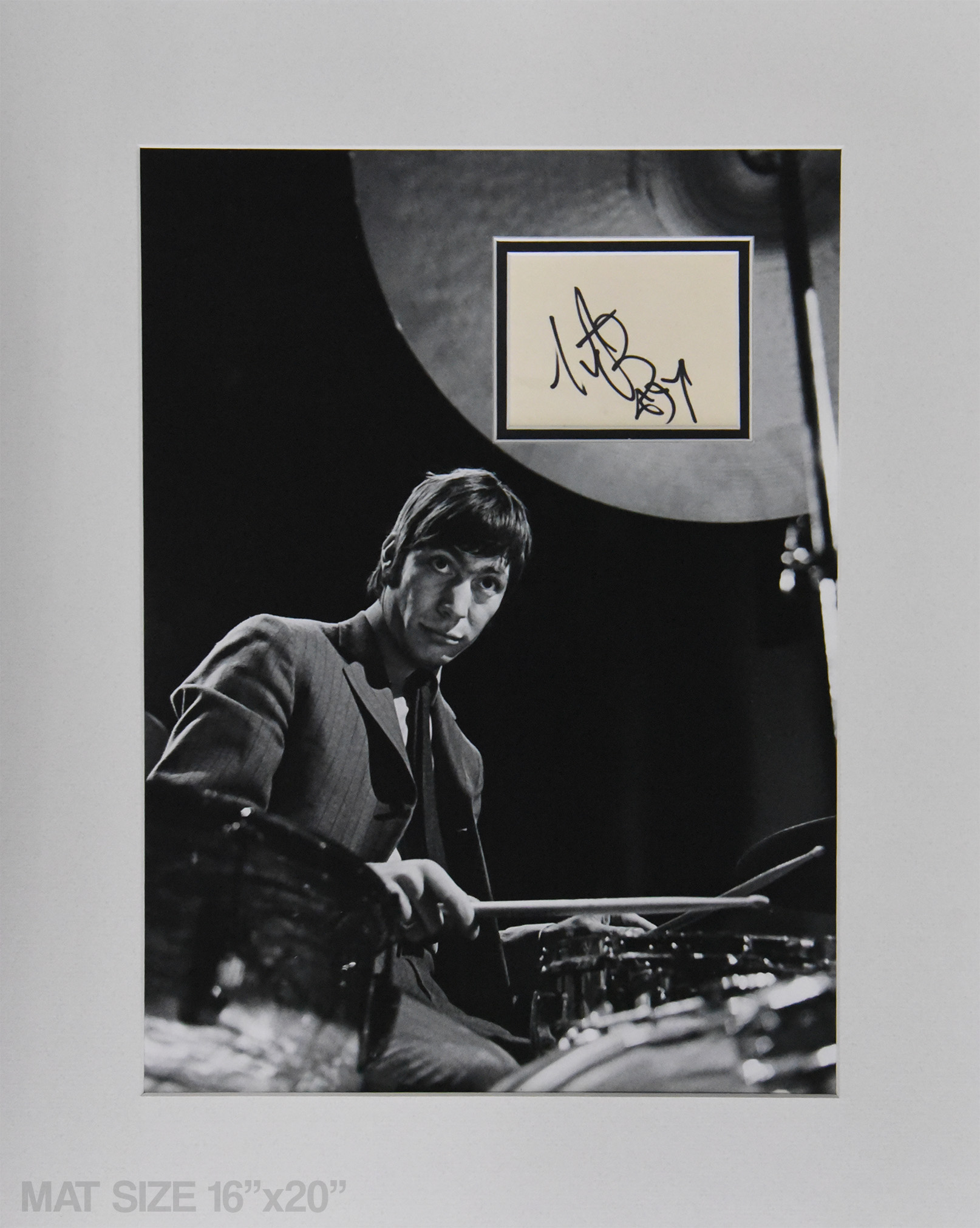 CHARLIE WATTS custom 12×16 mat for cut autographs