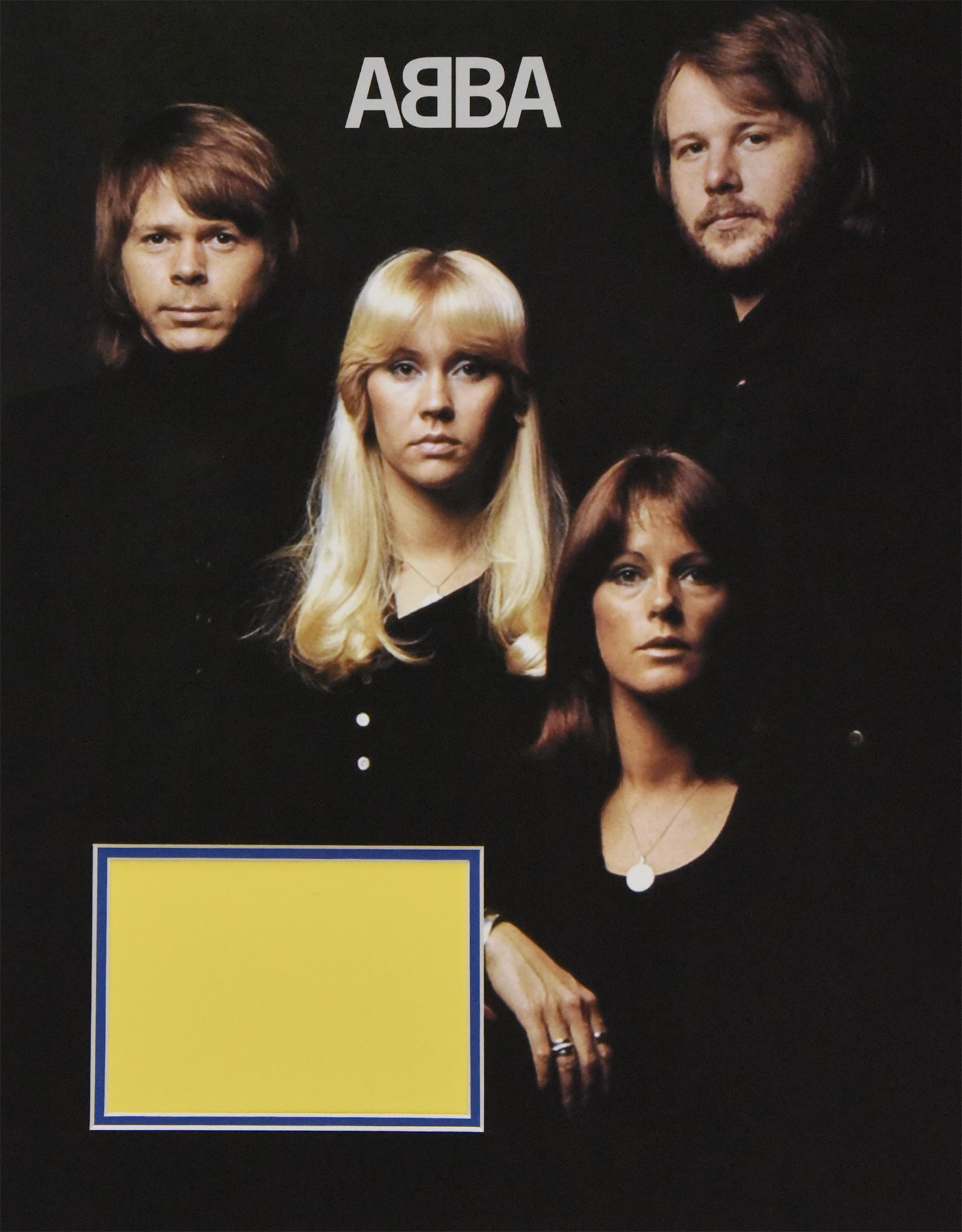 ABBA custom 12×16 mat for signed postcard