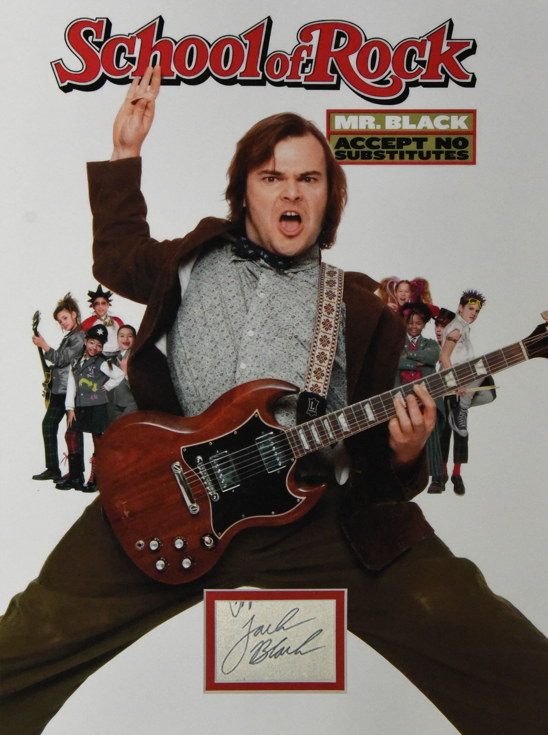SCHOOL OF ROCK custom 12×16 mat for JACK BLACK cut signature