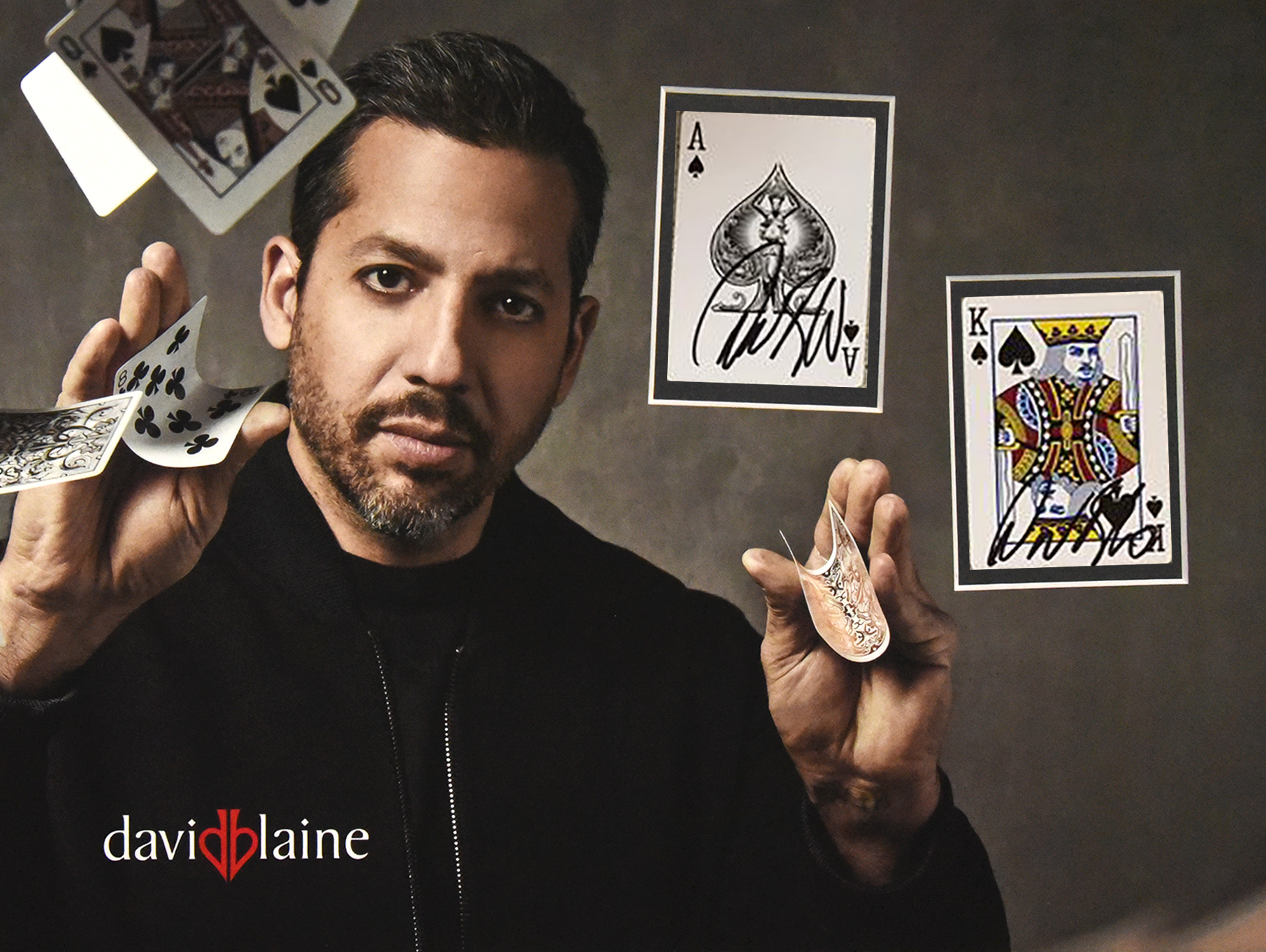 DAVID BLAINE custom 12×16 mat for signed playing cards