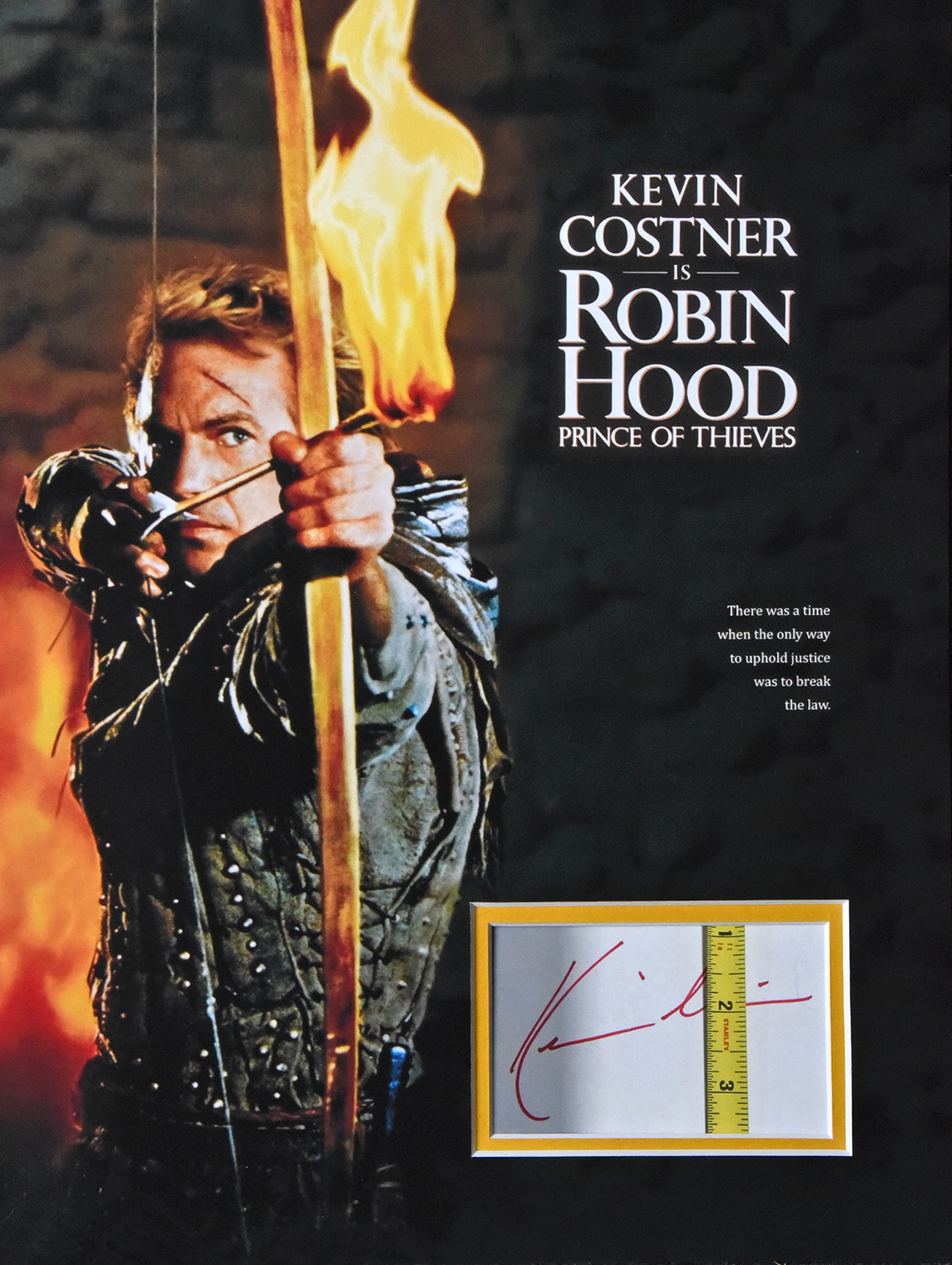 ROBIN HOOD custom 12×16 mat for KEVIN COSTNER cut autograph